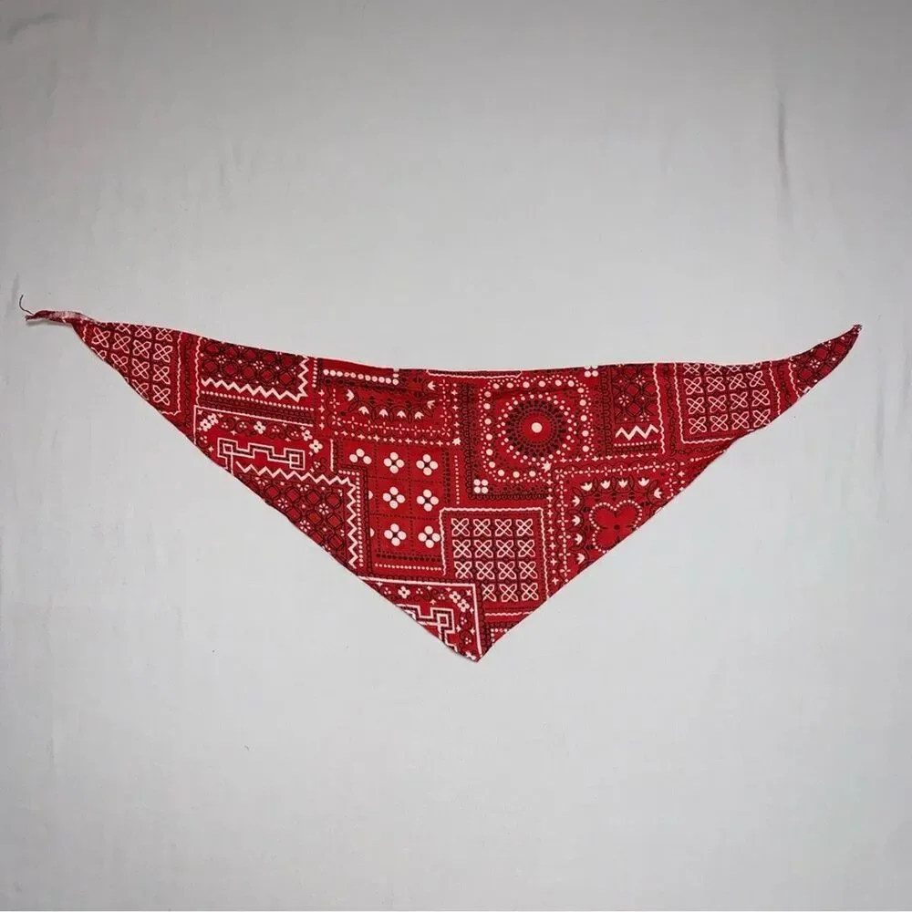 Red Bandana Cowboy Halloween Costume Western Neckerchief Neck Scarf Classic